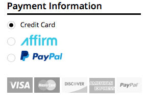 Multiple payment options at checkout